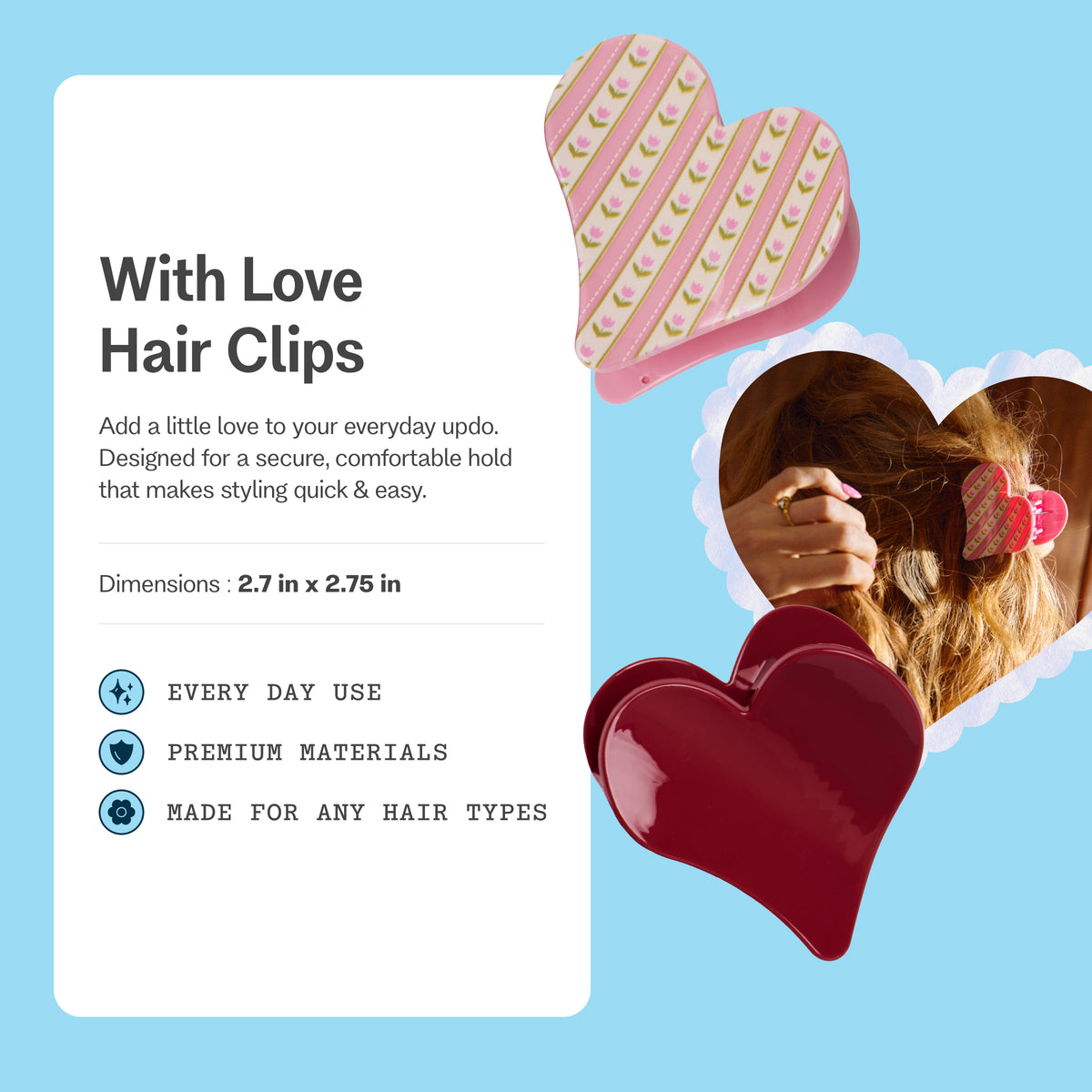 With Love Hair Clips