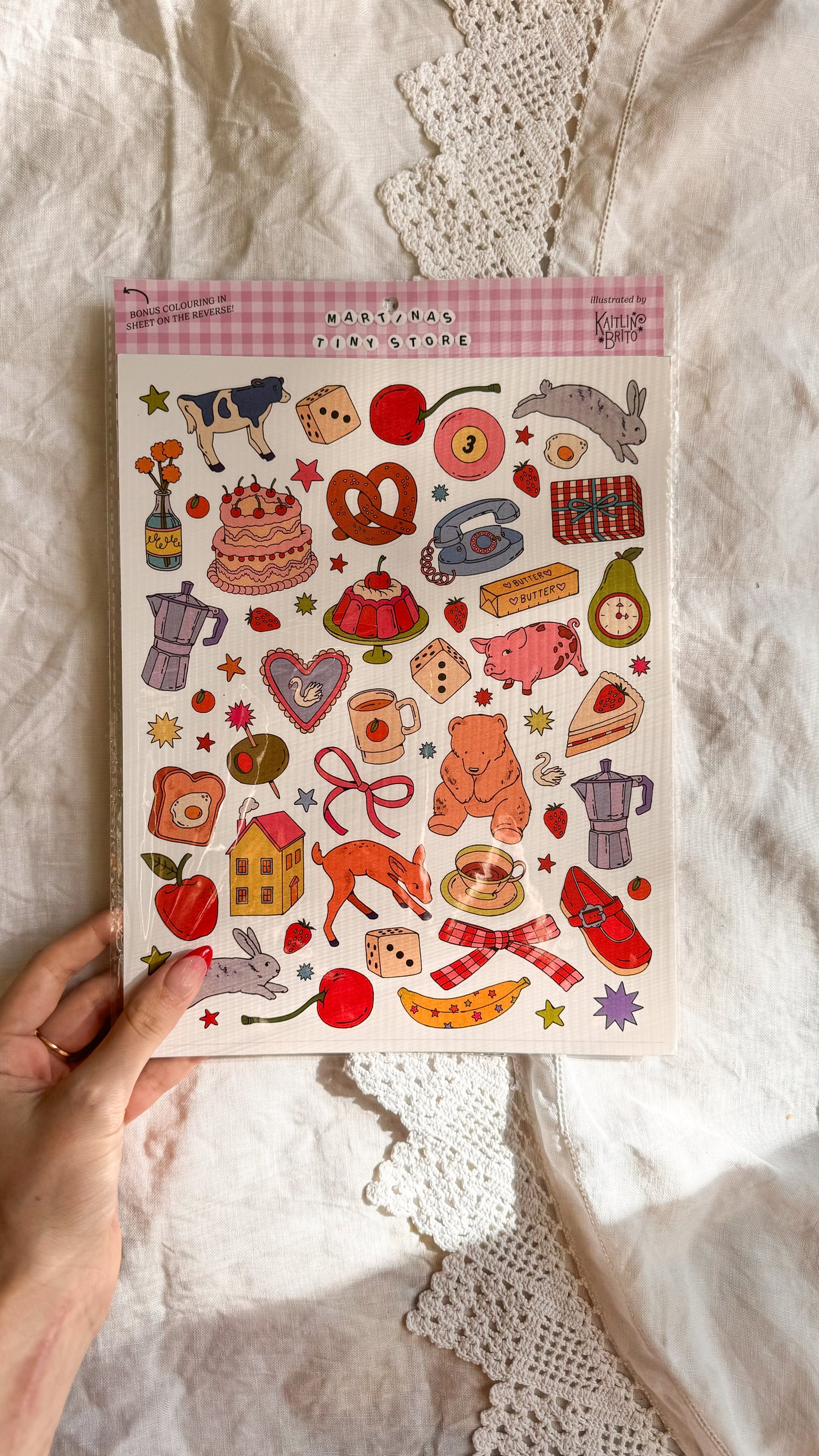 (NEW!!) Illustrated Large Scrapbooking Stickersheet