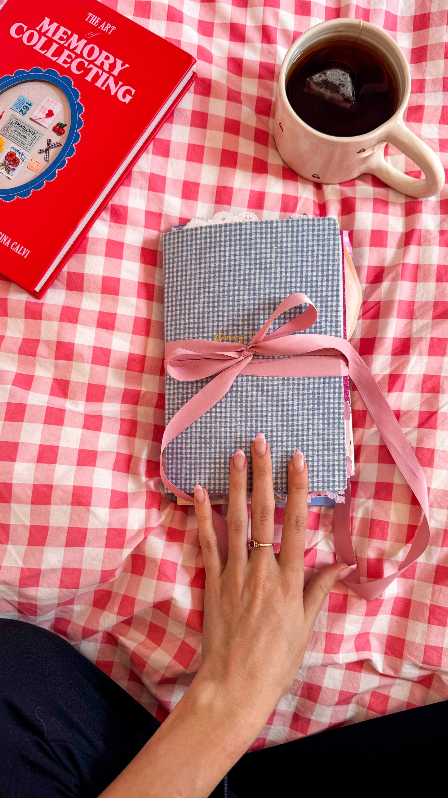 RIBBON JUNK JOURNAL -  Official 1st Edition (Blue Gingham)