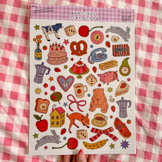 (NEW!!) Illustrated Large Scrapbooking Stickersheet