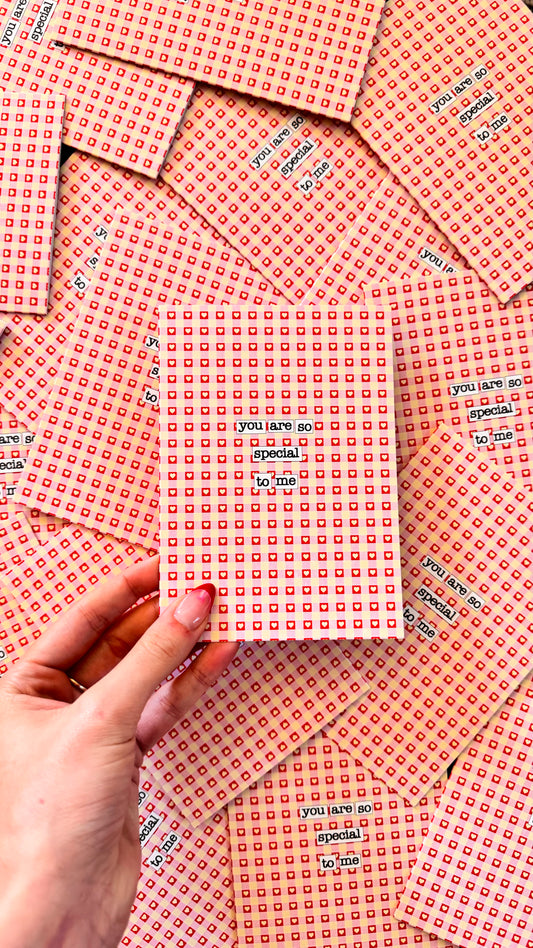 You Are So Special To Me (Gingham Note Card)