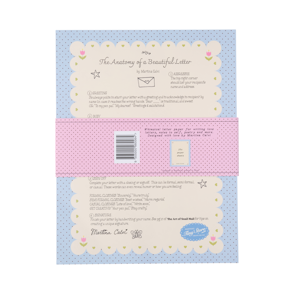 Letter Writing Pad- Blue