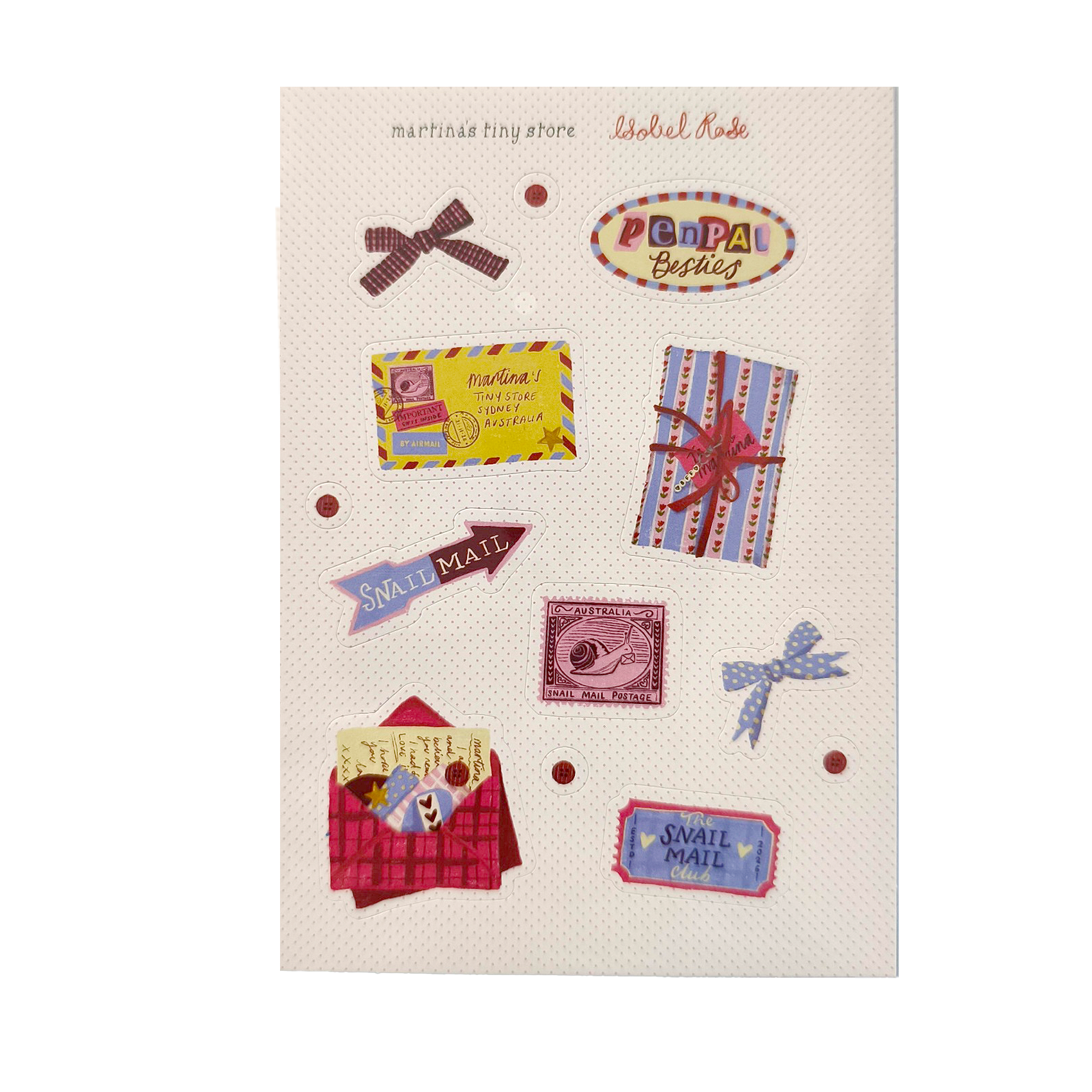 PREORDER: Penpal stickers hand drawn by Isobel Rose (pocket size!)