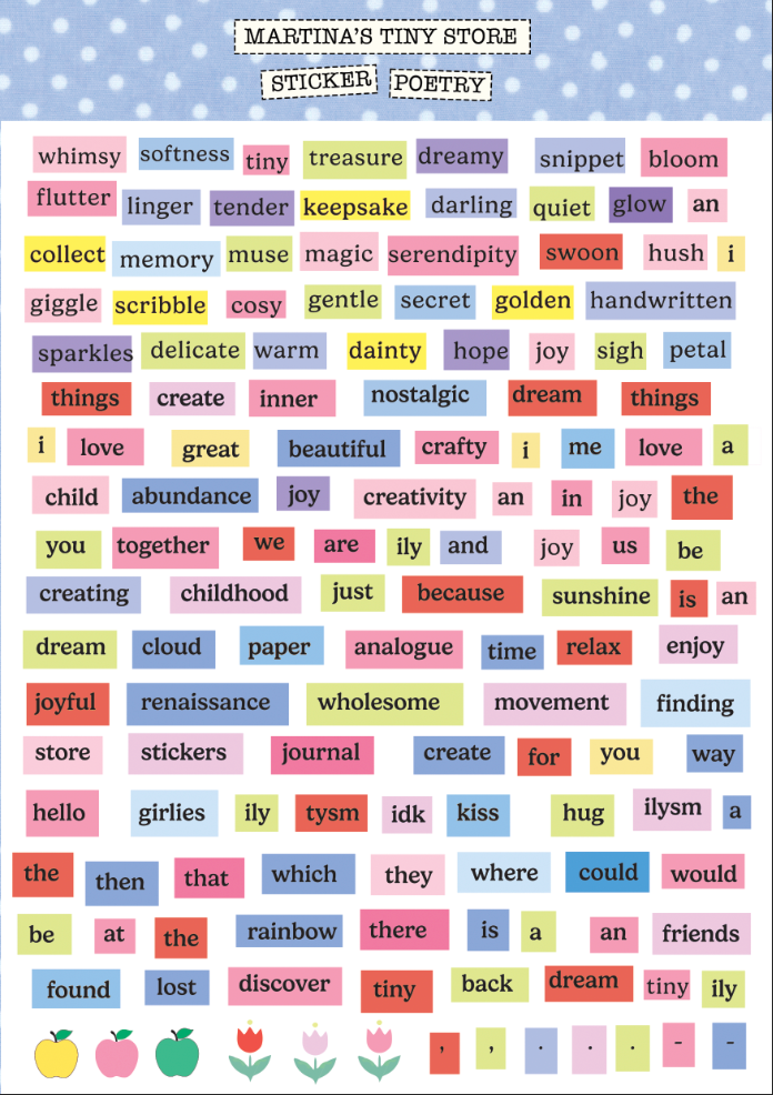 Sticker Poetry (100+ word stickers)