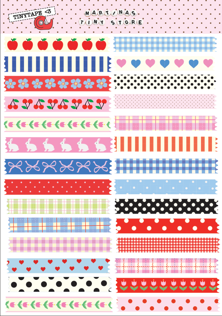 Tinytapes! 50+ tiny washi tape samplers