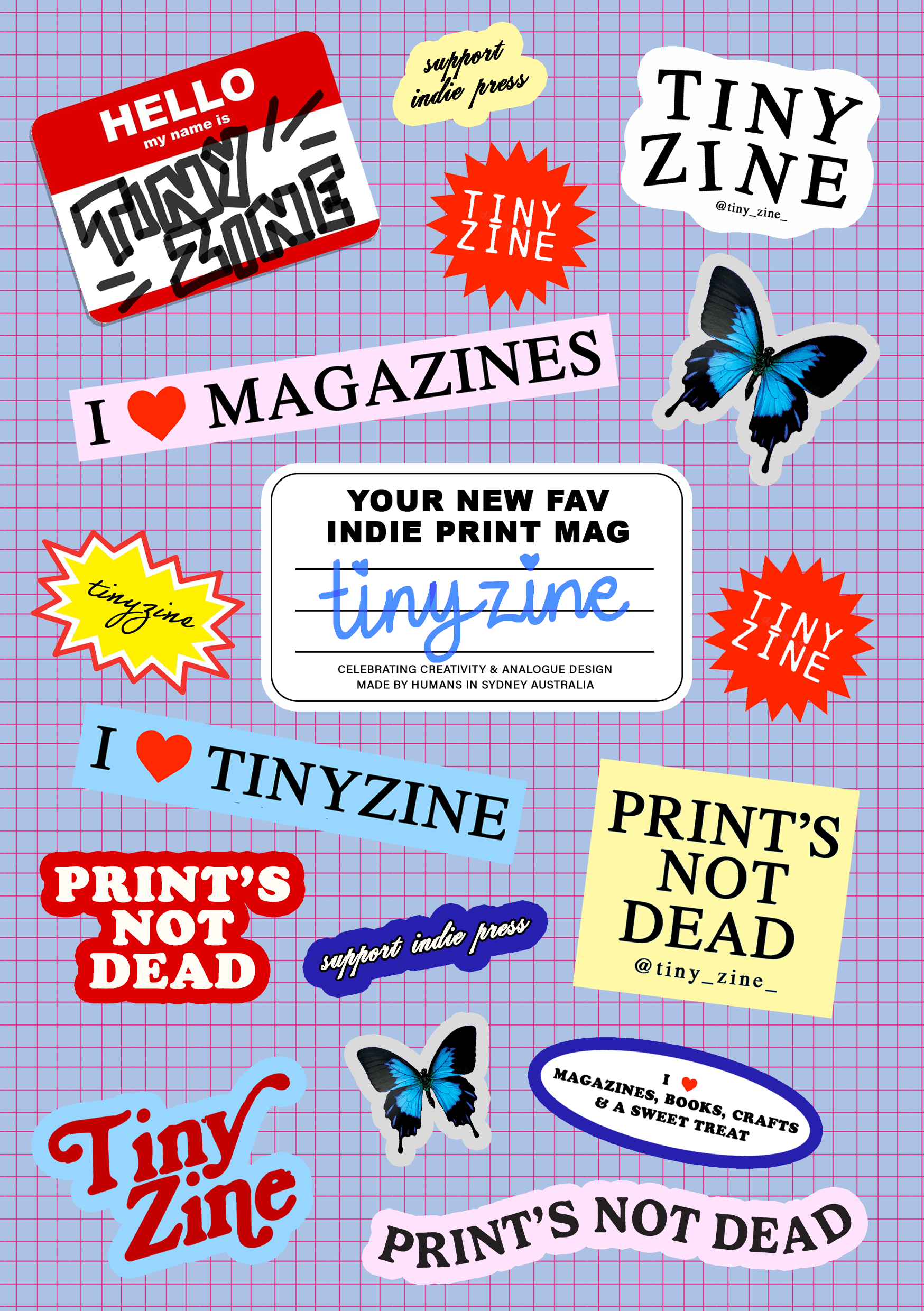 TINYZINE Official Stickersheet (FREE with zine purchase!)
