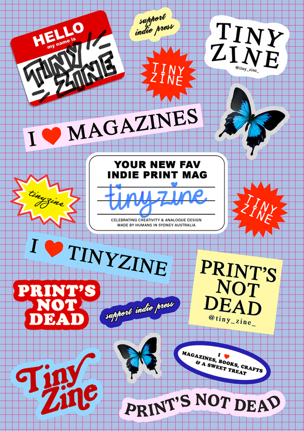 Offizieller Stickerbogen von TINYZINE (KOSTENLOSES Add-on!)