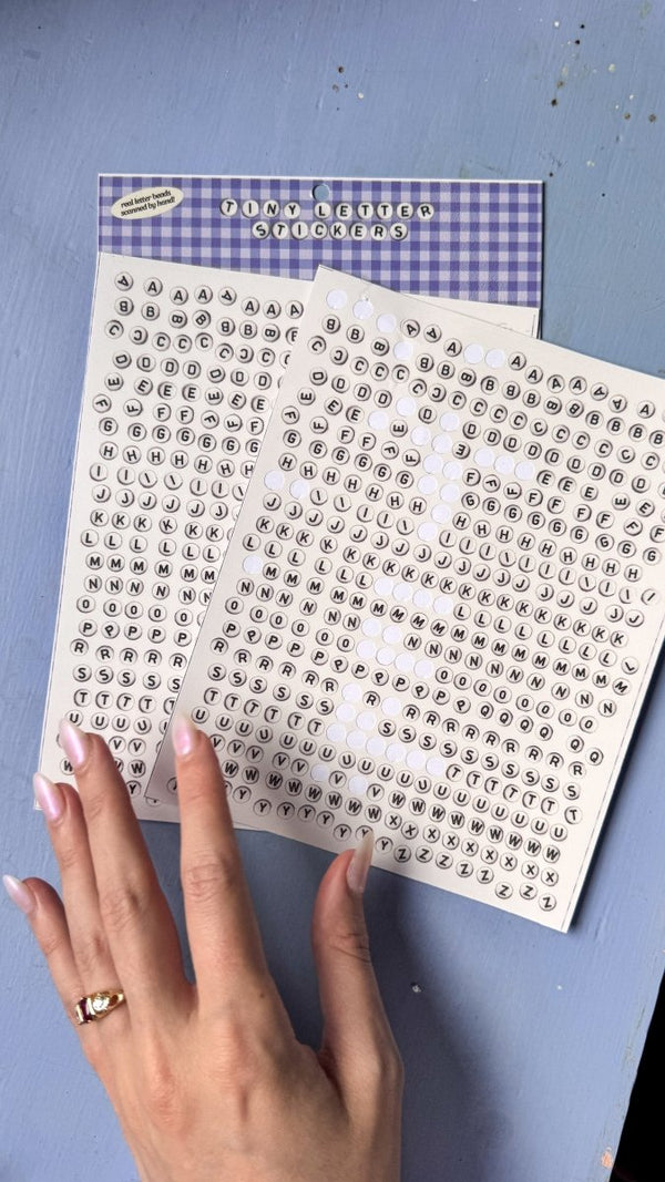 Bead Letter Stickers! (2 sheets, over 800 stickers!) - TINYSTORETINYSTORETangible