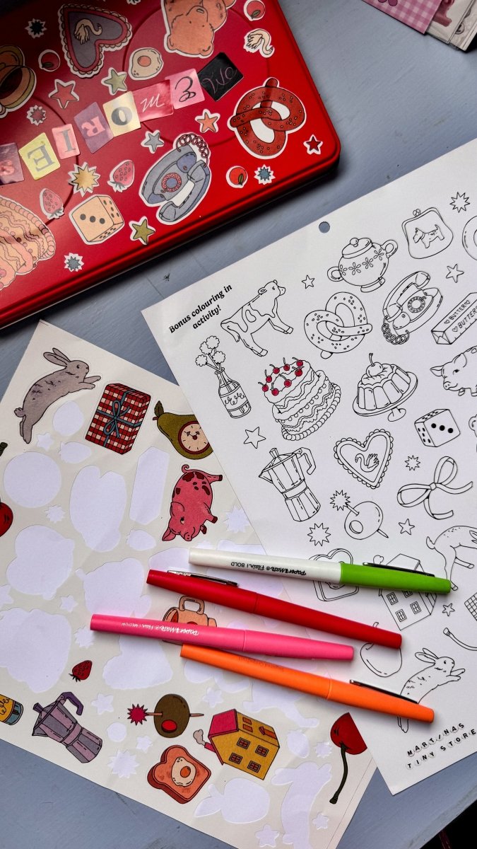 Illustrated Large Scrapbooking Stickersheet - TINYSTORETINYSTORETangible