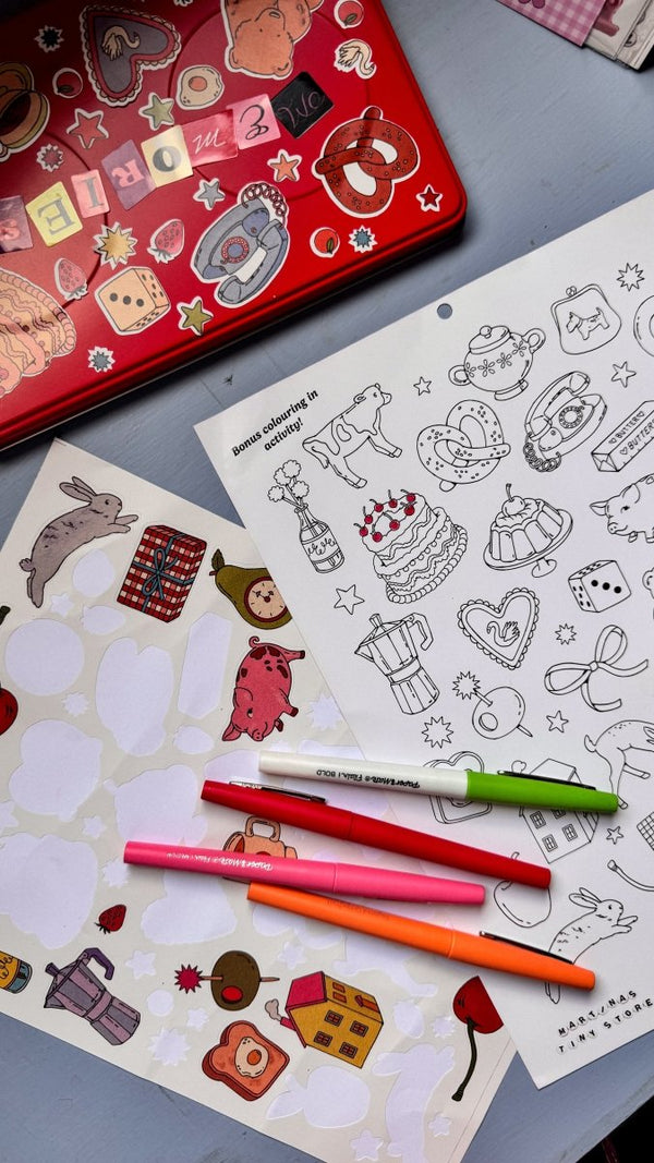 Illustrated Large Scrapbooking Stickersheet - TINYSTORETINYSTORETangible