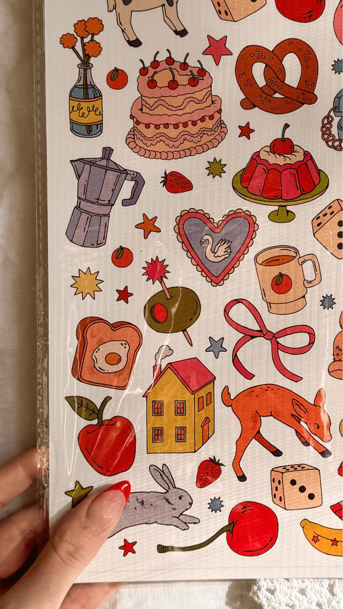 Illustrated Large Scrapbooking Stickersheet - TINYSTORETINYSTORETangible