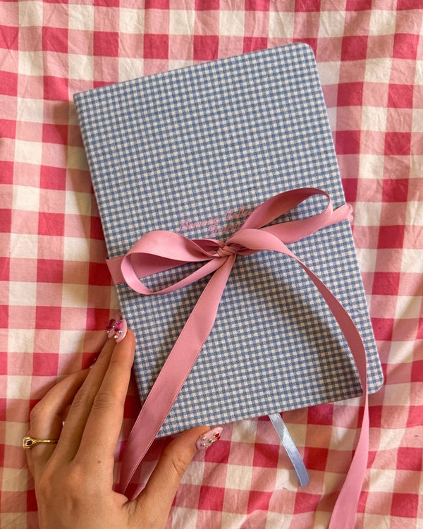 RIBBON JUNK JOURNAL - Official 1st Edition (Blue Gingham) - TINYSTORETINYSTORE